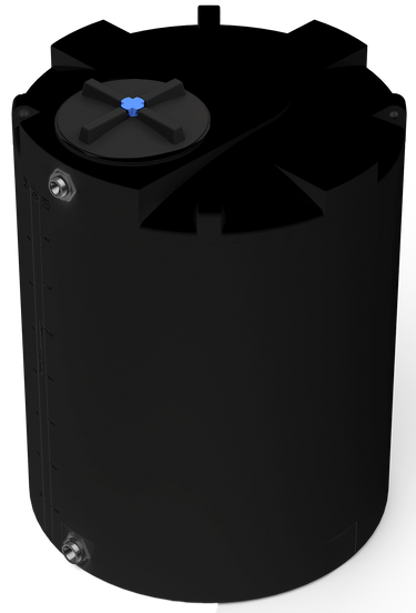 400 GAL PROCHEM® POTABLE WATER TANK W/BULKHEAD FITTINGS - LPE 1.0 FDA - BLACK - DIA 47
